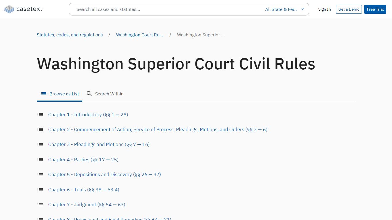 Washington Superior Court Civil Rules - Casetext